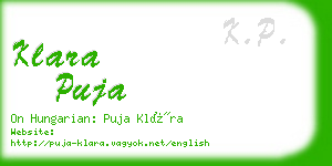 klara puja business card